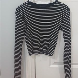Brandy Melville black and white striped top